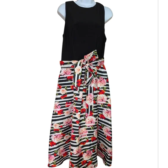 SLNY Floral Flare Sleeveless Dress... Size 16 - Picture 4 of 10